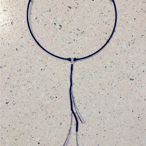 Silk and diamond choker pendant necklace